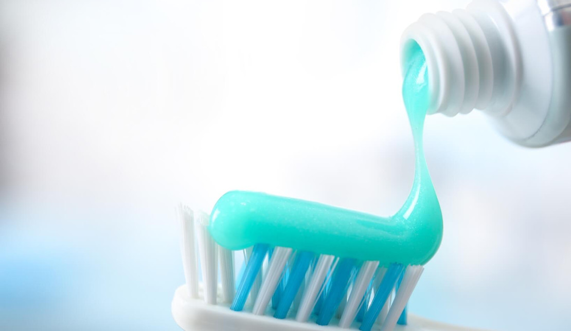on the photo toothpaste for prevention and hygiene of teeth at home